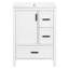 Meuble-lavabo moderne de 24 pouces avec lavabo en céramique, porte à fermeture douce, tablette de porte à double couche et 3 tiroirs