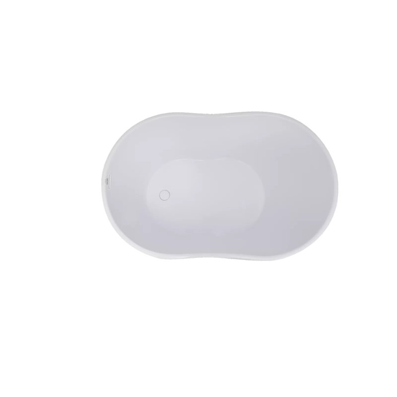 Soho 48'' L Freestanding Soaking Bathtub, Satin Nickel, Matte White