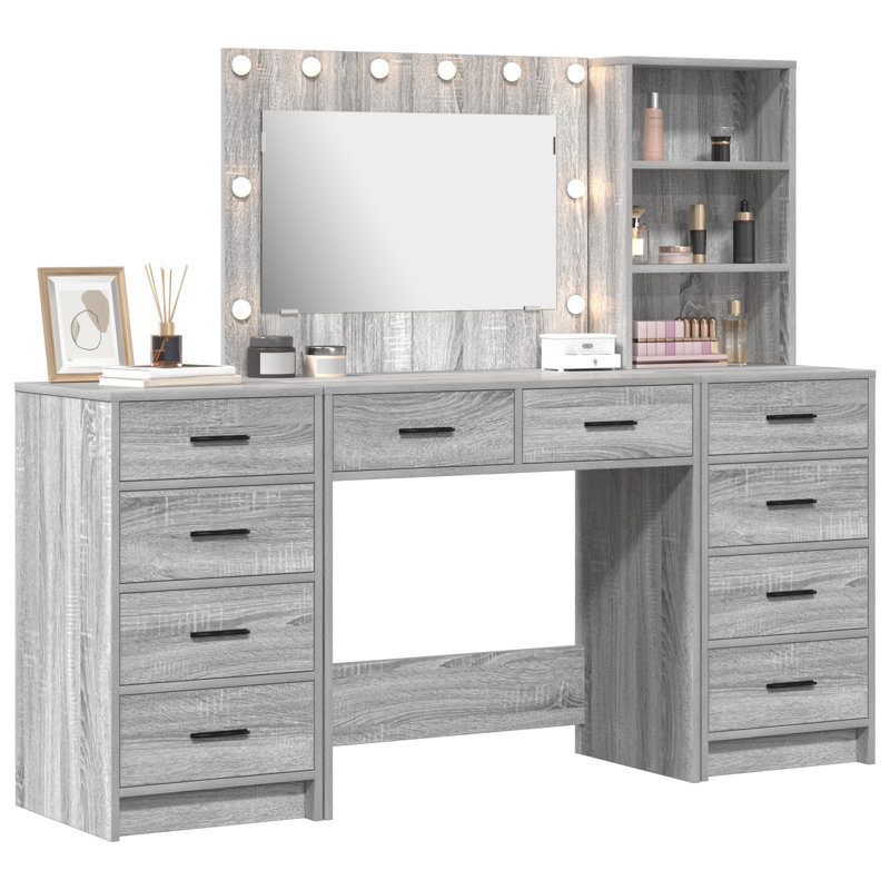 Set Of 3 Engineered Wood Standard, Grey Sonoma