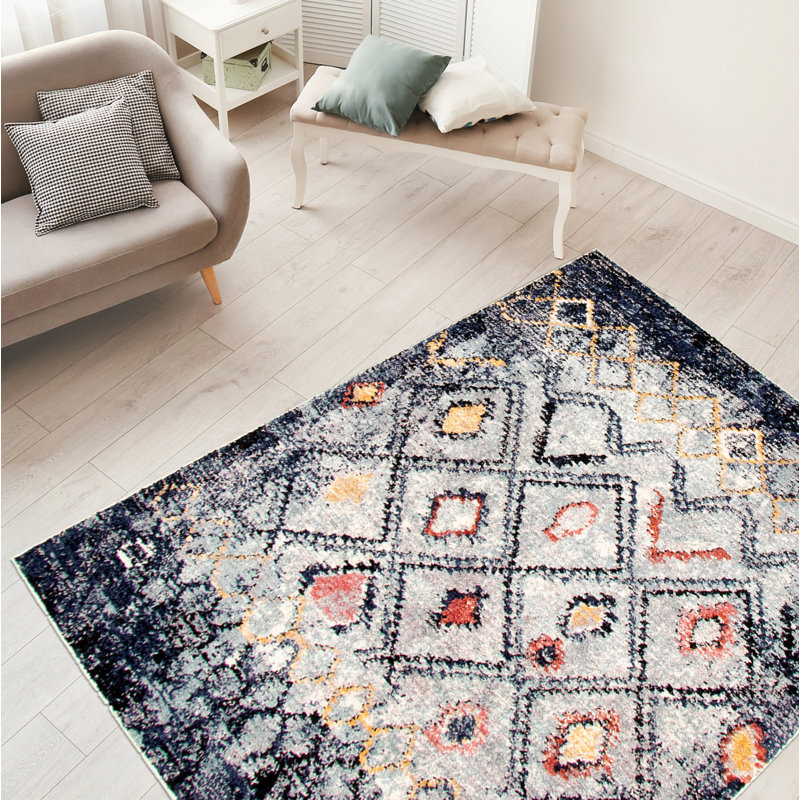 Stigall Geometric Indoor Rug, Rectangle 5'3" x 7'3"