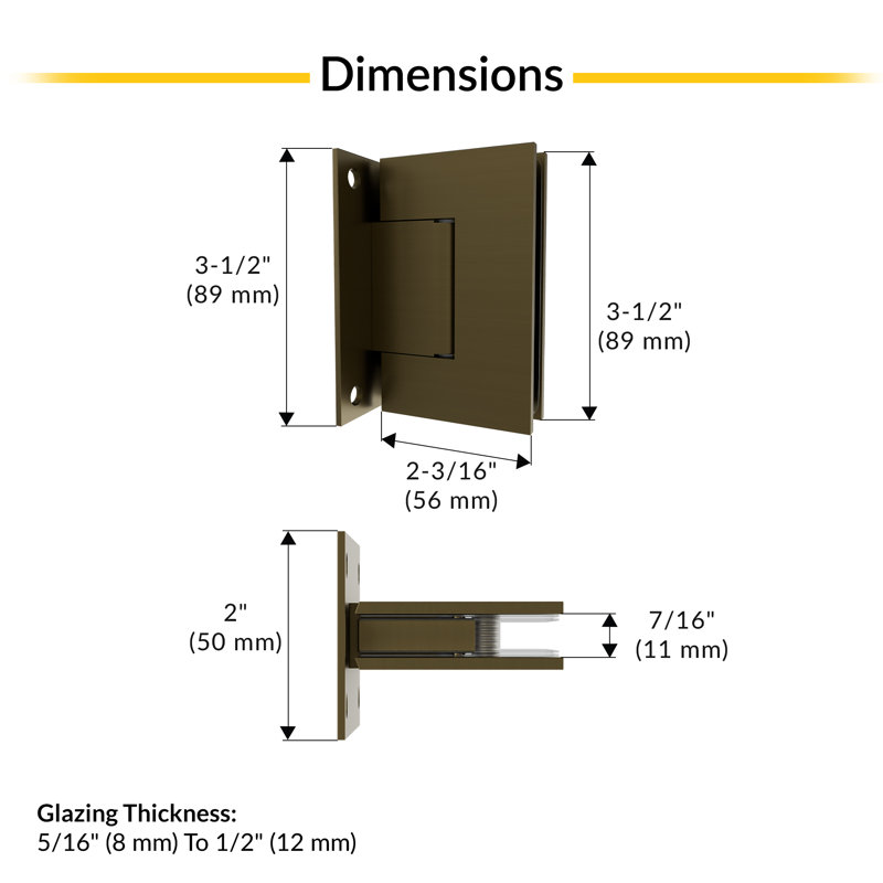 Charnière standard à fixation murale Brixwell G537BBRZ