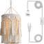Abat-jour suspendu en macramé Boho, luminaire suspendu en corde de coton fabriqué à la main pour chambre à coucher, salon