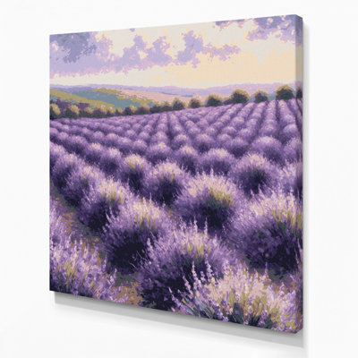 Art mural sur toile botanique lavande mauve