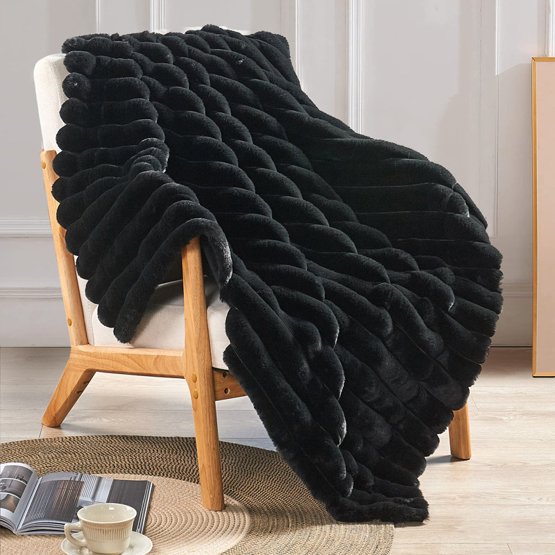 Throw Blanket, Black, 152.4cm x 203.2cm