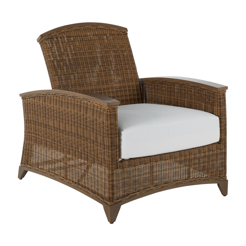 Astoria Patio Chair with Cushions, Astoria #90 Raffia/Oak, Rollo Lace InsideOut® Linen, Welt