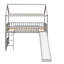 Lit mezzanine simple avec glissade en gris - fonctionnel Espace de rangement spacieux avec glissière peu encombrante de style moderne. Matériaux pour une utilisation à long terme