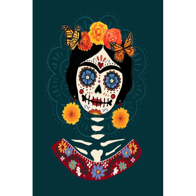 Bright Day Of The Dead I by Victoria Barnes - Wrapped Canvas Print, 30cm H x 20cm W