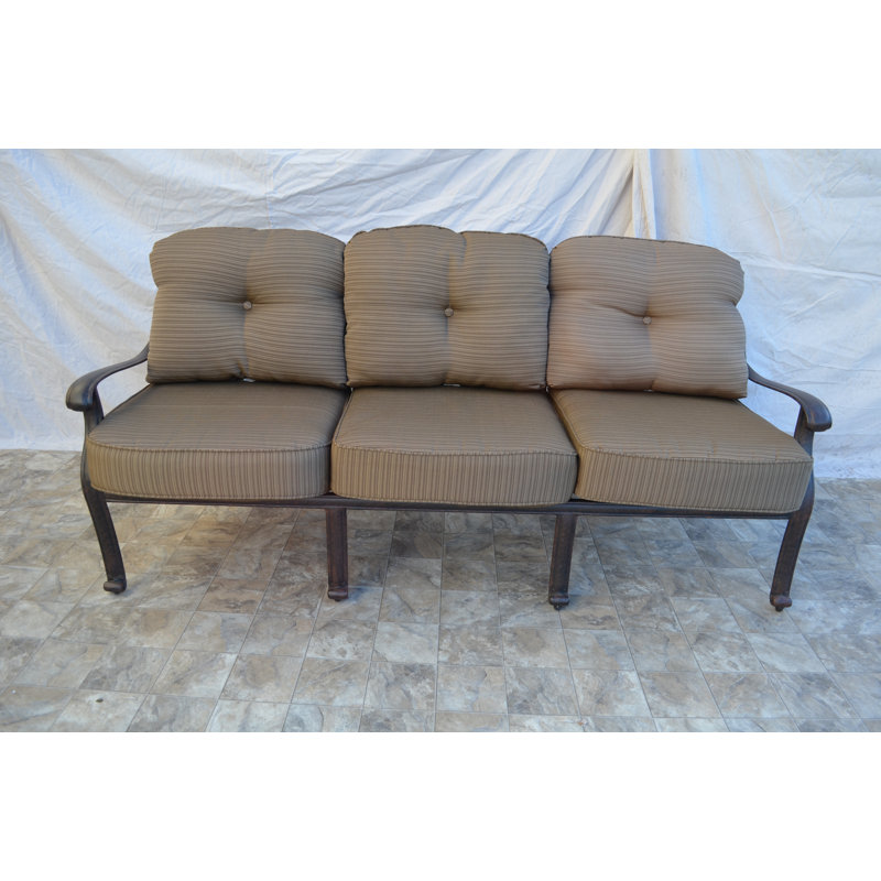 Allene 78 " W Straight Metal Patio Sofa with Cushions