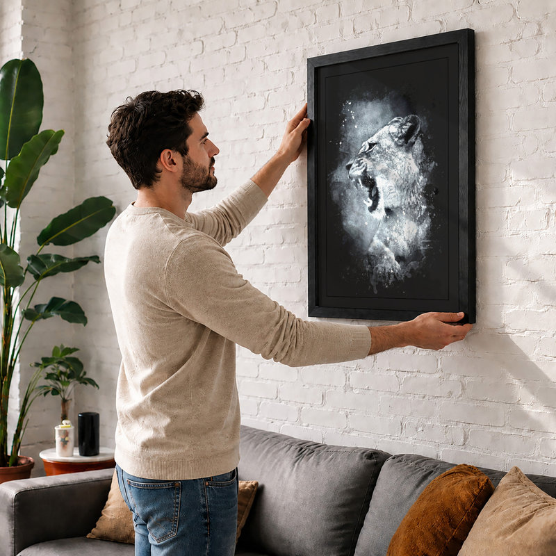 Wolf In Dissolution Modern - Print, A1 - 84.1 x 59.4 cm, Oak