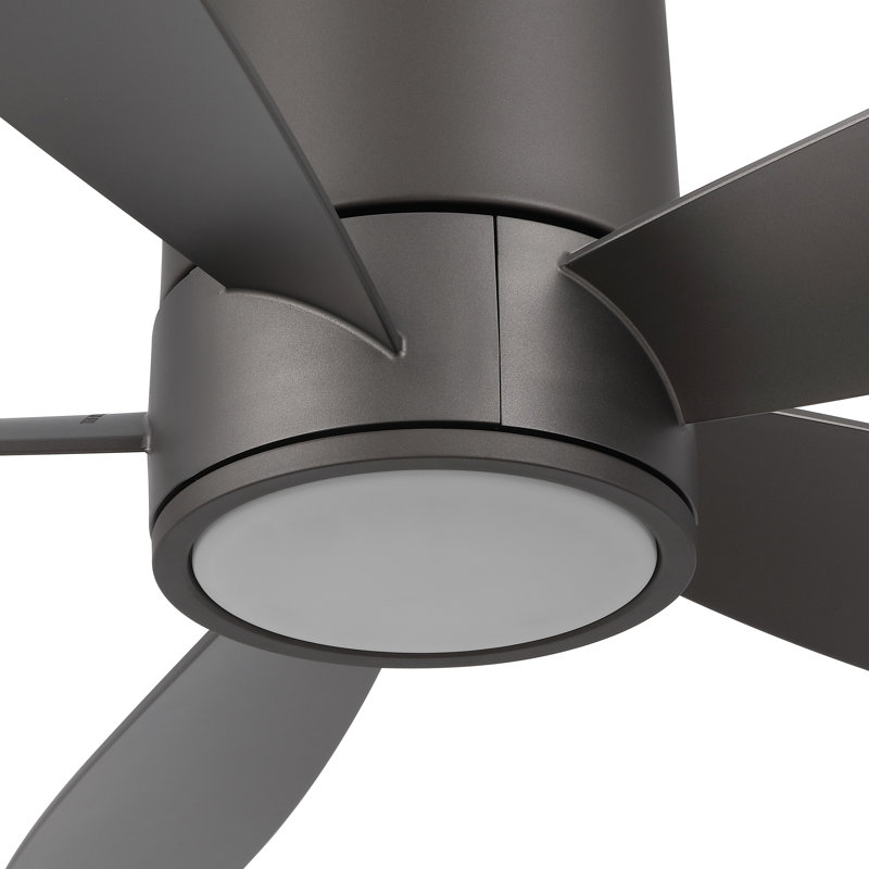 52 po Ventilateur de plafond encastré à 5 pales avec ensemble d'éclairage et télécommande, Gris anthracite, Gris anthracite