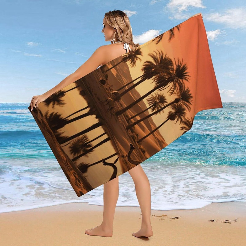 Serviette de plage en microfibre à séchage rapide et serviette de plage Sunset, 50 x 60 po