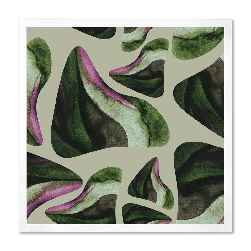 1_Abstrait vert foncé organique Elements I - impression d'art moderne sur toile, H 16 po x l 16 po x P 1 po