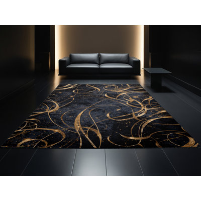Tapis gris moderne et contemporain lavable à la machine Adamek New Years