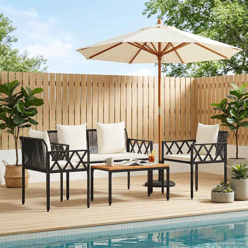 Outdoor Furniture Set with Cushion Table Patio