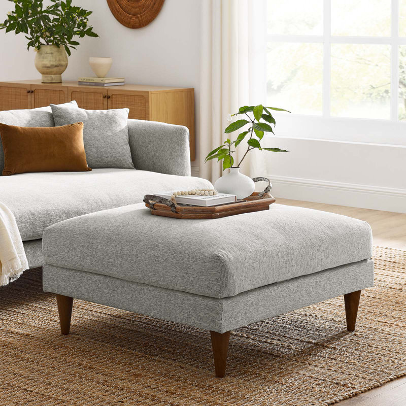 Modway Zoya Upholstered Ottoman, Gray 100% Polyester