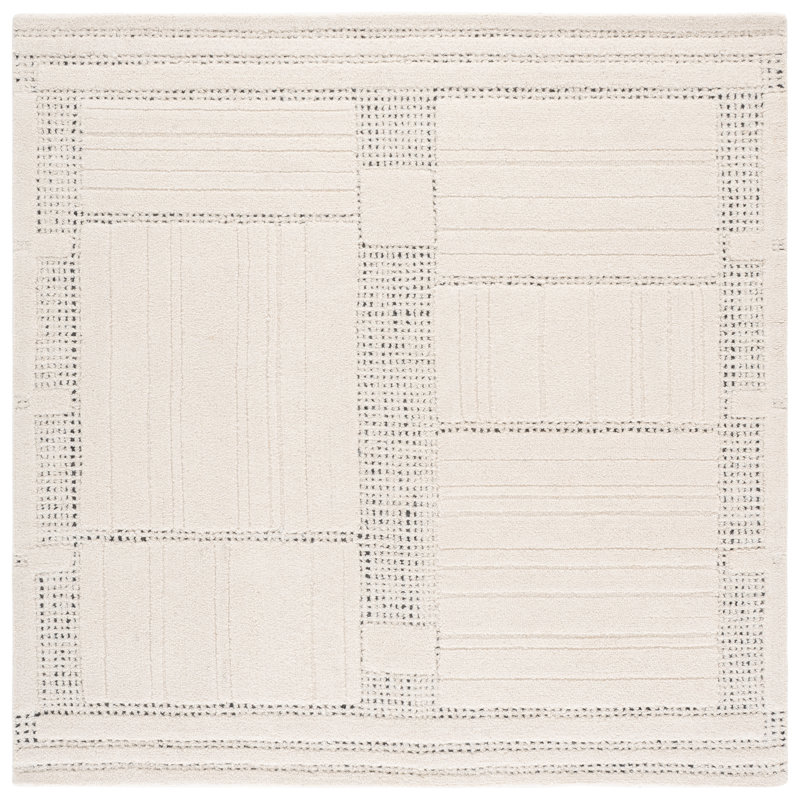 Harvest Hand Tufted Wool; Cotton Abstract Indoor Rug, Square 6'