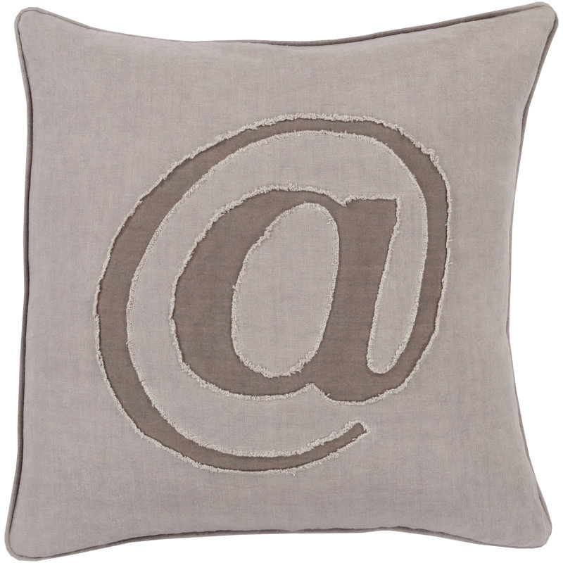 Pillow Cover, 18" H x 18" W x 4" D, Gray, Polyester