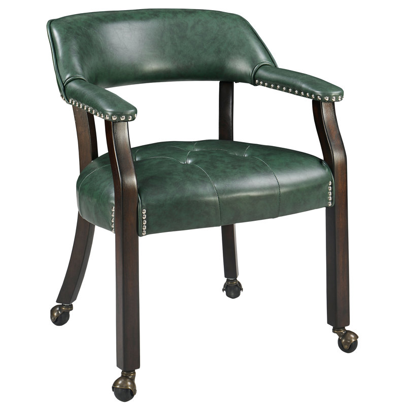 Blankenship 34cm H Tufted Polyester Blend Upholstered Wingback Armchair, Green, 1