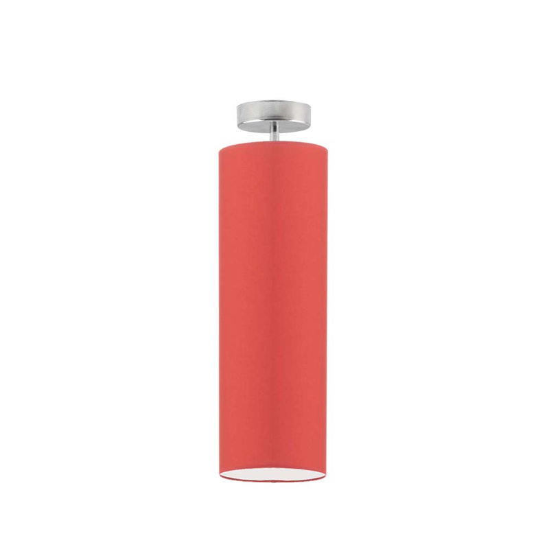 Audreanna Semi Flush Mount, Brushed Steel, Red