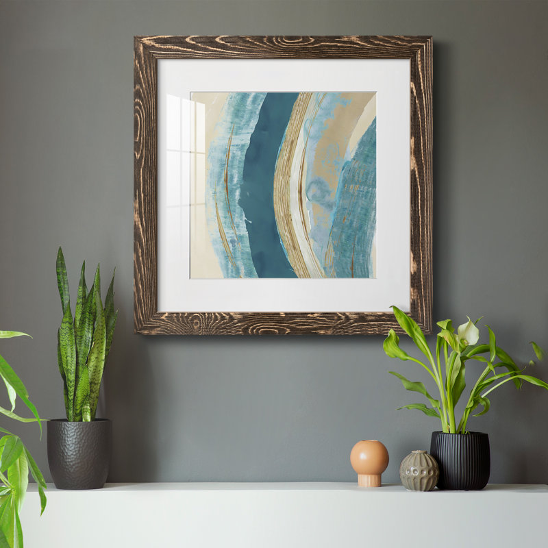«Made Blue Waves II», reproduction encadrée de qualité supérieure - prête à être accrochée, H 31,5 po x l 31,5 po x P 1,5 po