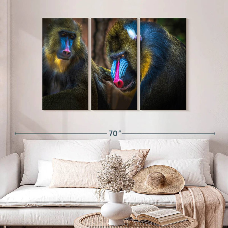 Two Mandrill Monkeys, 32" H x 50" W
