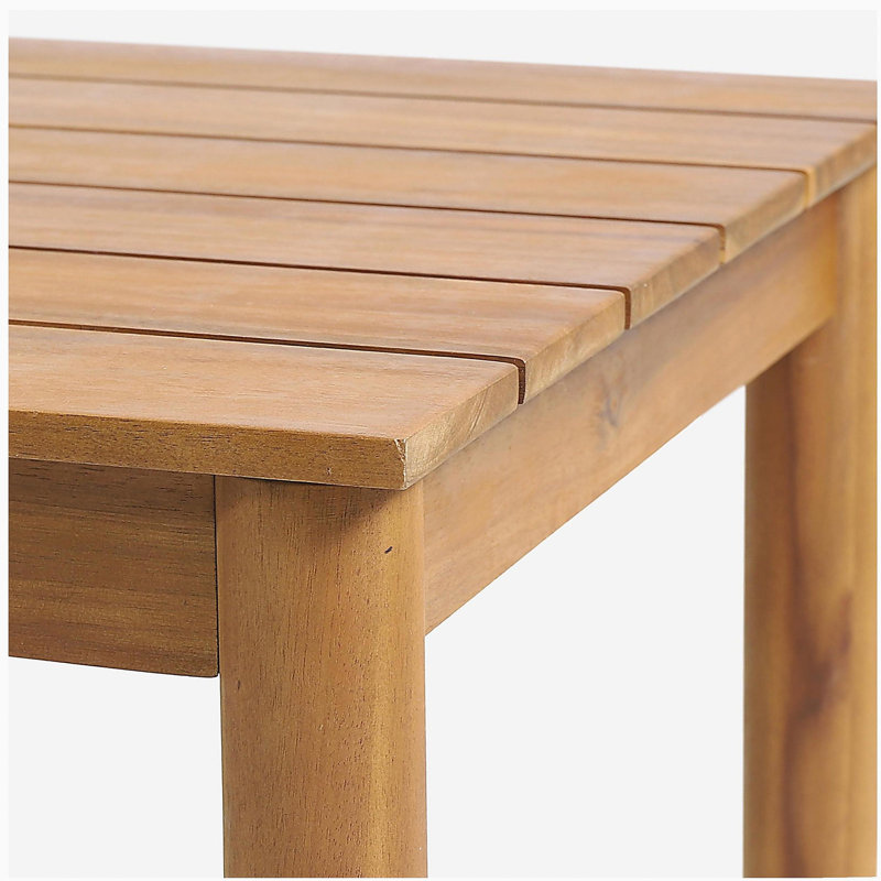Ensemble d'extérieur en bois d'acacia: 2 fauteuils club + table d'appoint à lattes rustiques