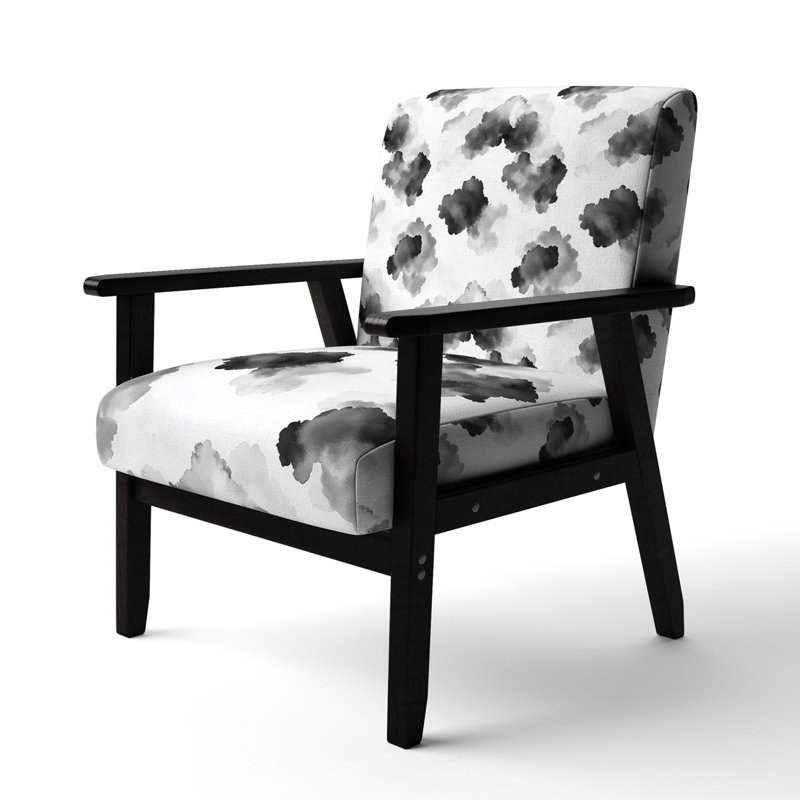 Chaise rembourrée Modern, Accoudoirs carrés noirs