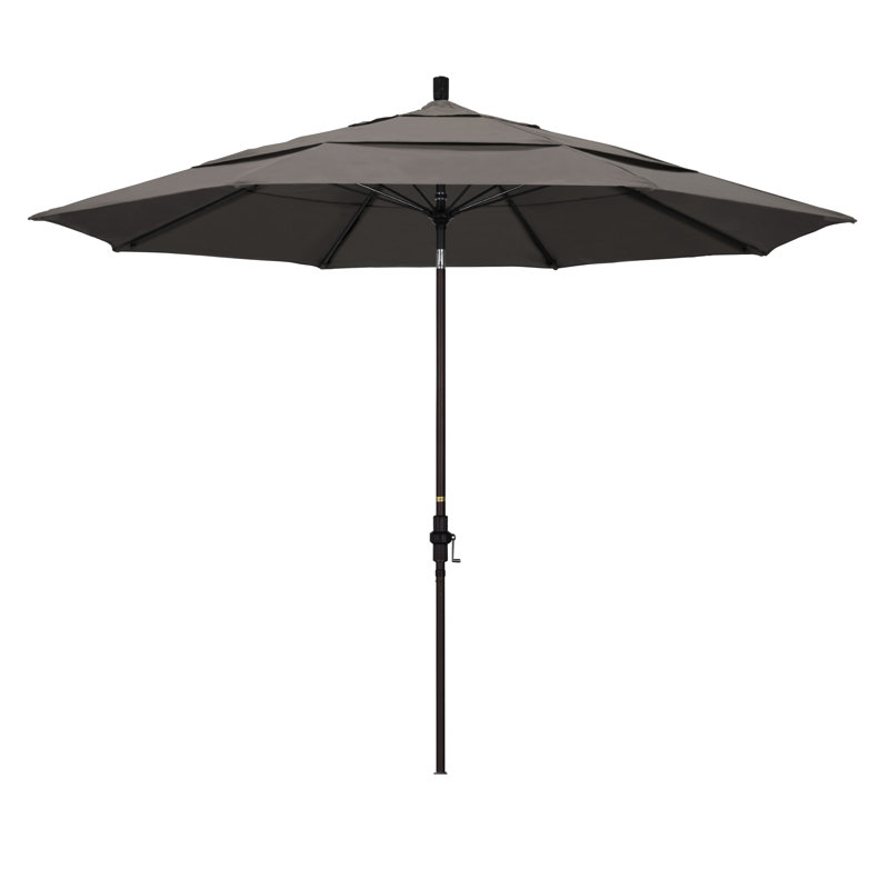 Parasol de marché 11 pi Leiker, Taupe, Noir mat