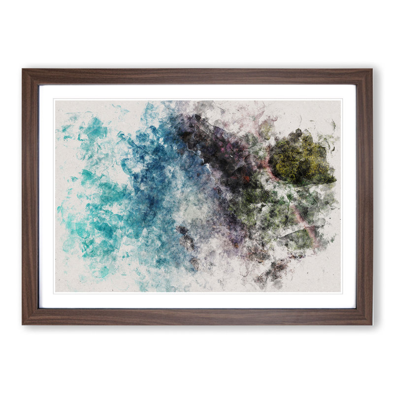 Ko Lan in Thailand - Picture Frame Graphic Art, 36cm H x 48cm W x 2cm D, Walnut Framed
