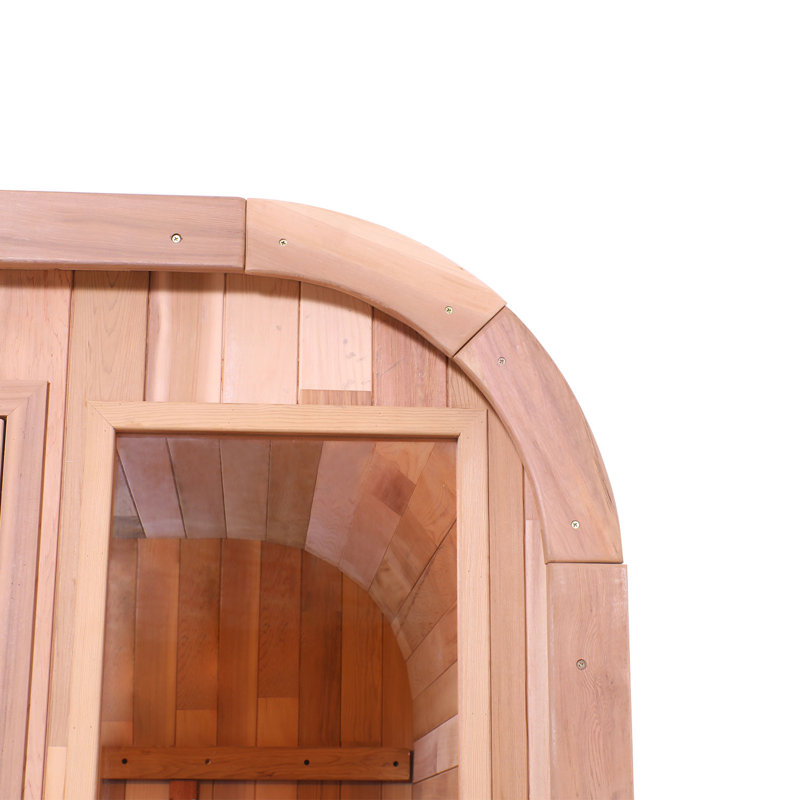 Outdoor Square Sauna, Patchwork Red Cedar Traditional Steam Sauna