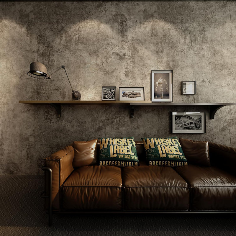 Papier peint adhésif très épais - Texture de béton brun gris réaliste pour les murs, les planchers et les comptoirs