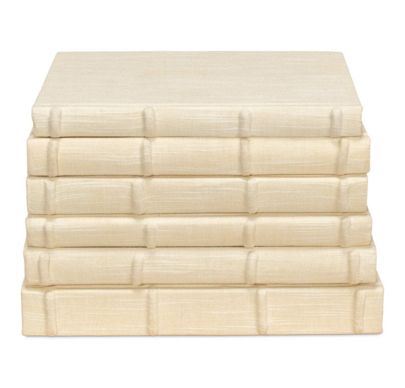 Ecru Handmade Decorative Book, Ivory