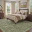 Tapis lavable doux antidérapant à motif floral rétro vert sauge-727892804-727785145