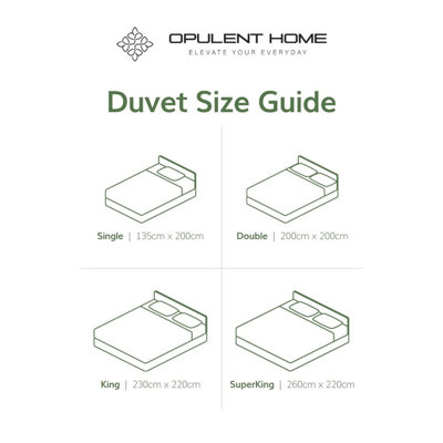 Opulent Home Premium Anti-Allergy Duvet Quilt 3 TOG - Lightweight Stripe Summer Comforter - Available Single /Double/King/Super King