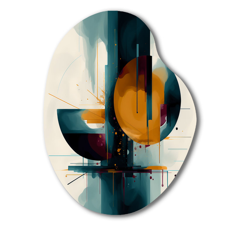 Fedor - art mural géométrique asymétrique en métal, reproduction d'art moderne de forme irrégulière, H 30 po x l 22 po