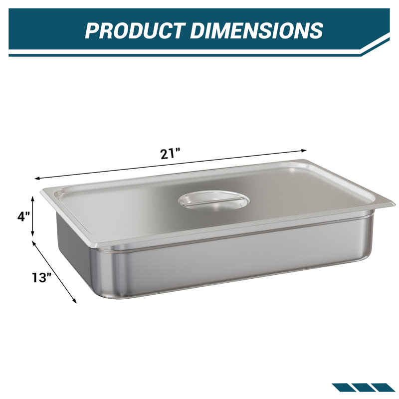 East Urban Home Stainless Steel Tray, 10cm H x 53cm W x 32.5cm D