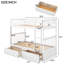 Lit simple au-dessus de lits superposés avec tiroirs en blanc-1734623794-1734623795