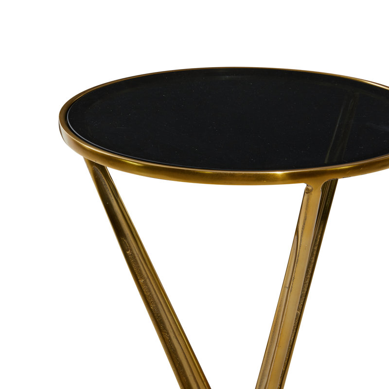 Table de bout Lachlan, Plateau noir / base or
