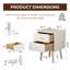 Ensemble de 2 tables de chevet en bois massif à double tiroir-641331753