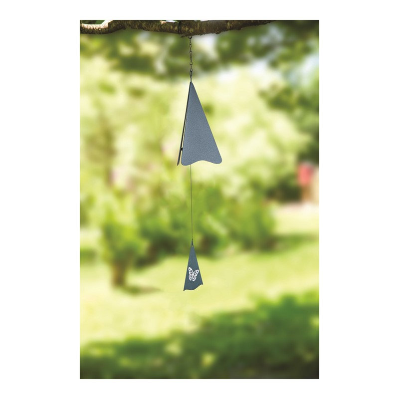  Blue Butterfly Triangle Wind Bell 24"