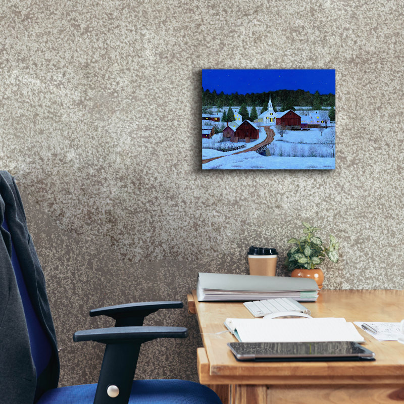  «Village» par Michael Fratrich, art mural sur toile, 16 po x 12 po, H 12 po x l 16 po
