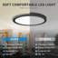 Plafonnier rond 16 pouces noir, 30W 120V 5CCT à DEL à intensité variable, luminaires à proximité du plafonnier pour chambre à coucher, cuisine, couloir, buanderie