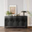 Buffet décoratif en bois laqué noir à 4 portes Accent