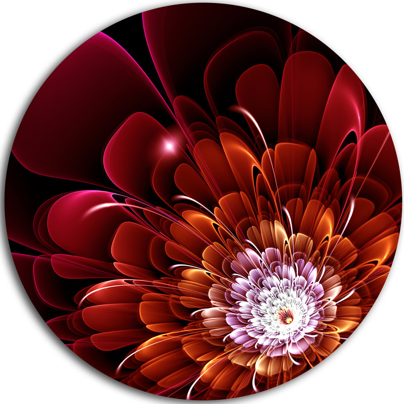 «Fractal Red and Yellow Flower», impression sur métal, H 36 po x l 36 po x P 1 po