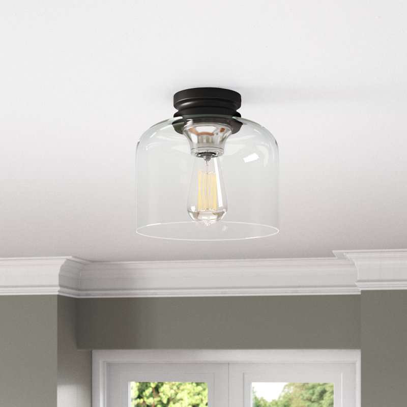 Piedmont Glass Flush Mount, Black