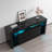 Eara 61" Modern TV Stand with LED Lighting, High Gloss Finish, Media Storage-424041829
