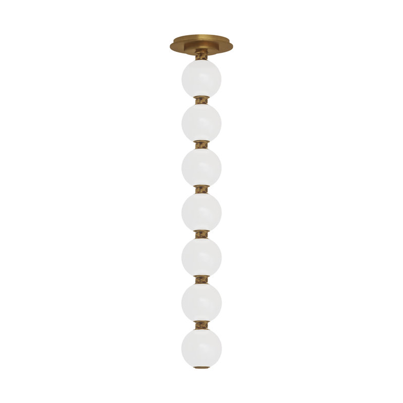 Perle 1 - Light LED Pendant, Natural Brass, 26.2" H x 2.8" W x 2.8" D, 10.3