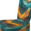 Chaise d'appoint abstraite rembourrée Waves of Turquoise et Brown I-1155126169