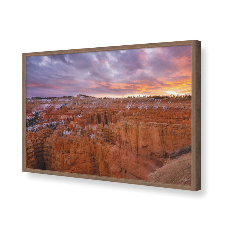 Sunset at Bryce by Martin Podt Art Print, 30 W x 20 H, Brown, Framed Print