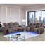 Brown With Power Recline, , Speaker And Led - Modern Design, Square Arms, Medium Firm Seat, Upholstery Recline Function, Wood Filler